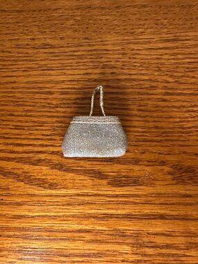 Vintage Bratz Doll Silver Glitter Purse Handbag Accessory Y2K